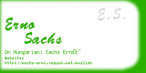 erno sachs business card